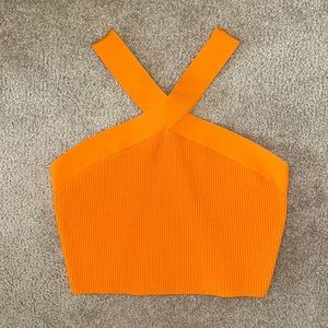 Aritzia Babaton Sculpt Knit Criss Crossed Cropped Tank